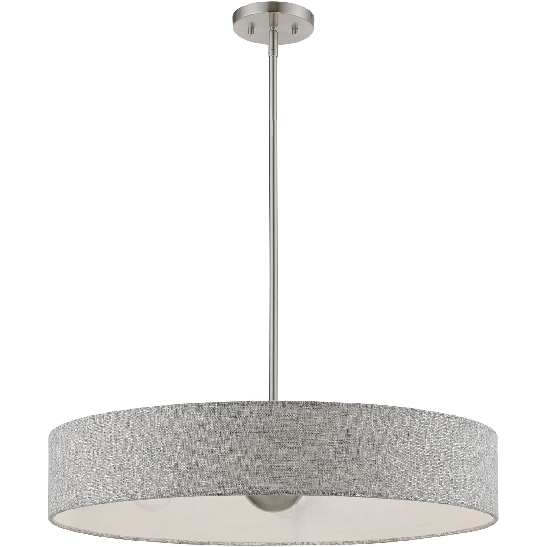 Elmhurst 5 Light 26 inch Brushed Nickel with Shiny White Accents Pendant Ceiling Light, Large