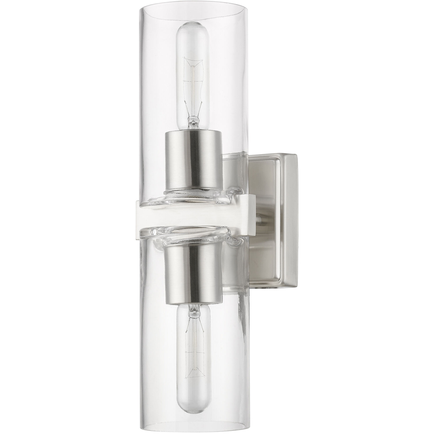 Clarion 2 Light 5 inch Brushed Nickel Vanity Sconce Wall Light