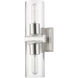 Clarion 2 Light 5 inch Brushed Nickel Vanity Sconce Wall Light