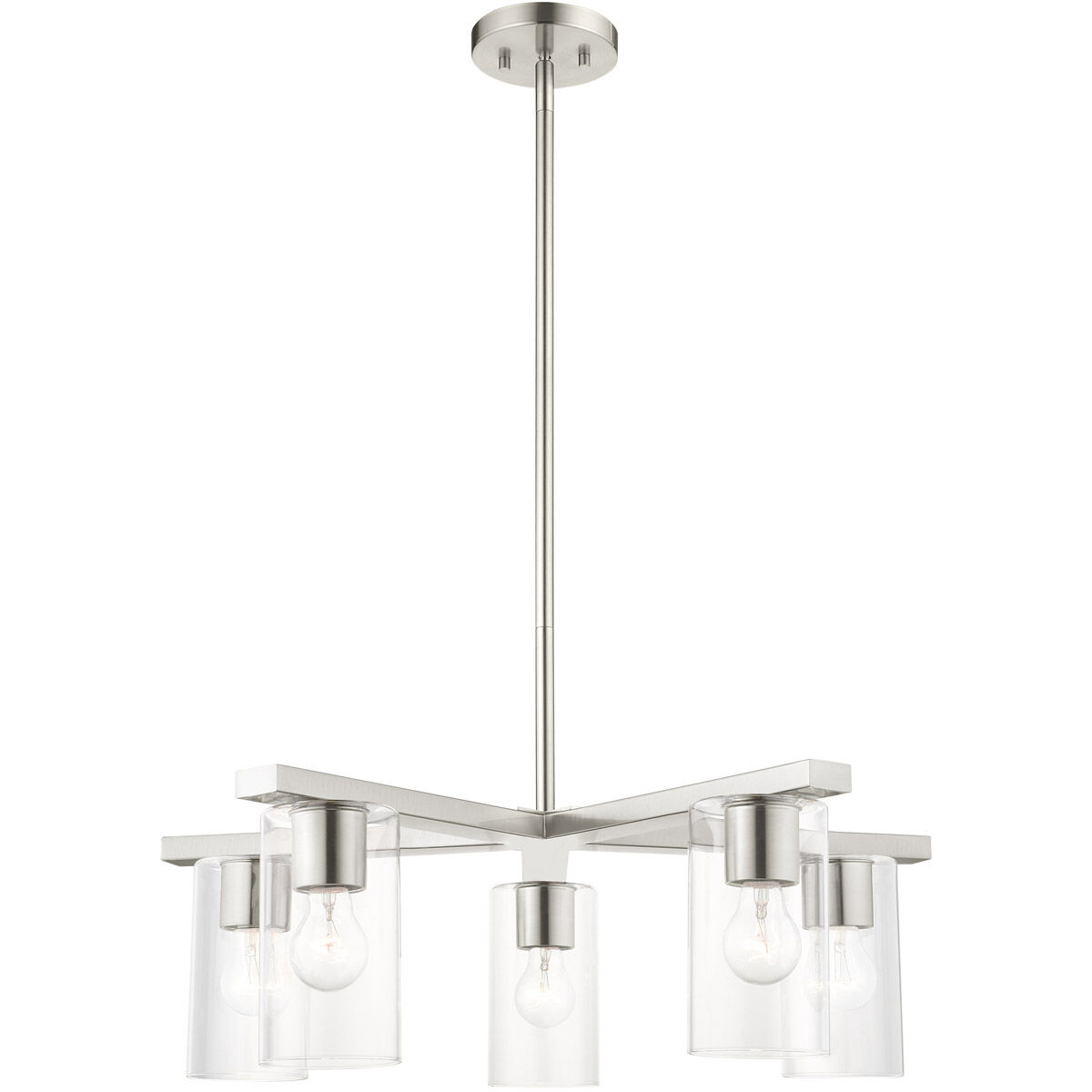 Zurich 5 Light 26 inch Brushed Nickel Chandelier Ceiling Light