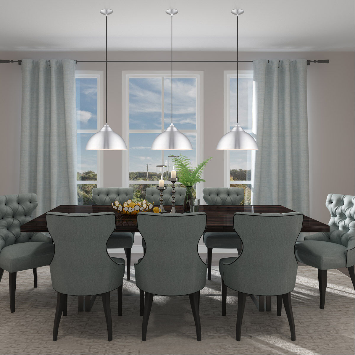 Allison 1 Light 16 inch Brushed Aluminum Mini Pendant Ceiling Light