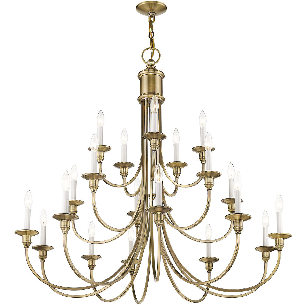 Cranford 20 Light 42 inch Antique Brass Foyer Chandelier Ceiling Light