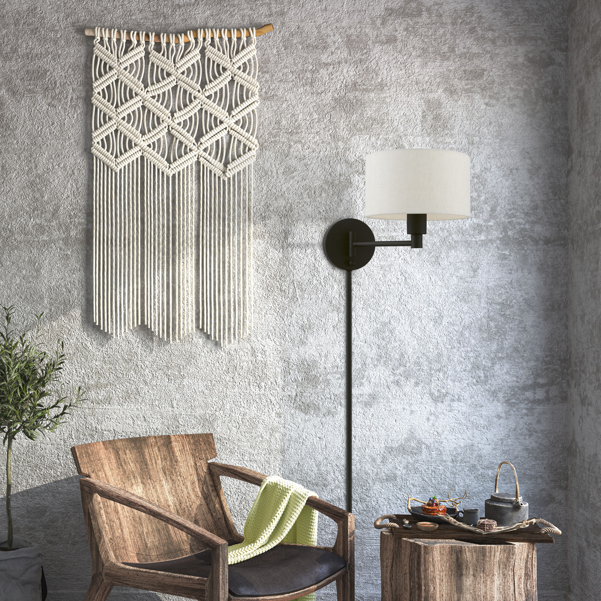 Allison 15 inch 60.00 watt Black Swing Arm Wall Lamp Wall Light