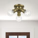 Lansdale 3 Light 7 inch Antique Brass Flush Mount Ceiling Light