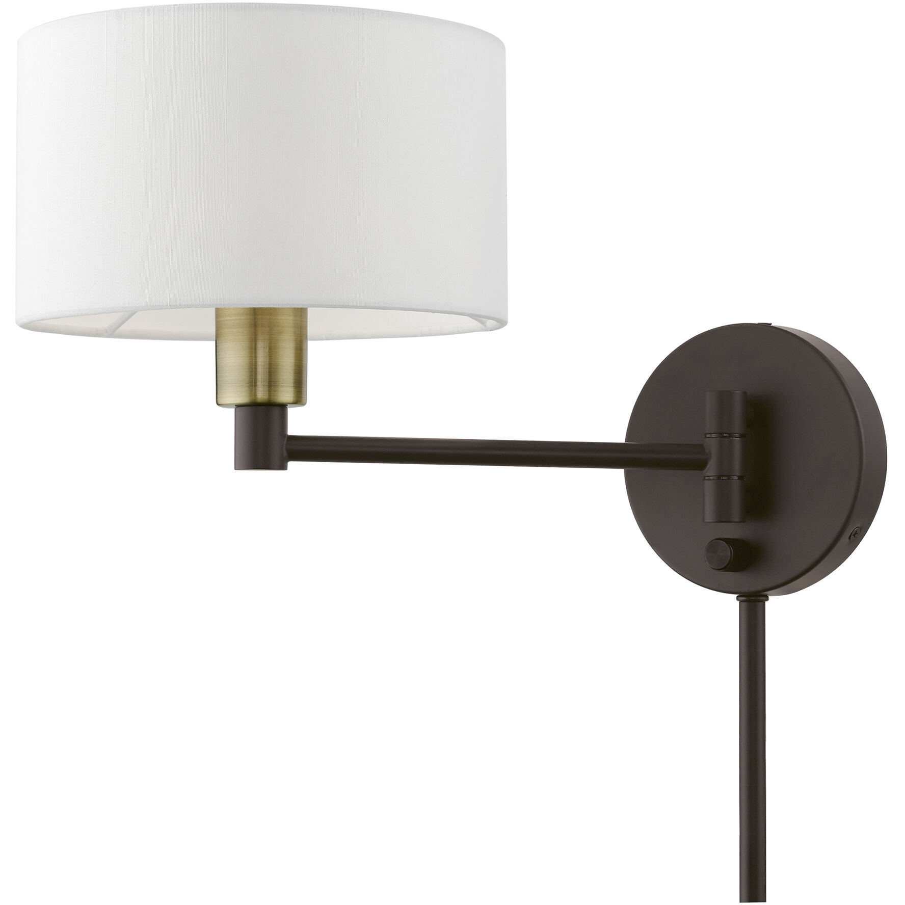 Allison 15 inch 60.00 watt Bronze with Antique Brass Accent Swing Arm Wall Lamp Wall Light