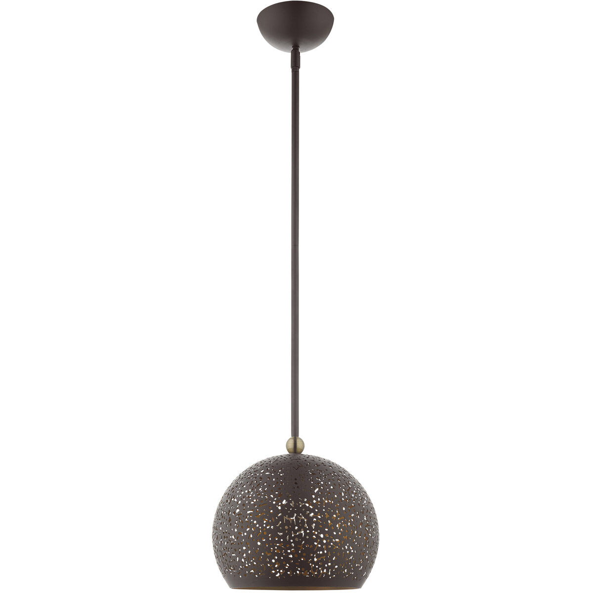 Charlton 1 Light 10 inch Bronze with Antique Brass Accents Pendant Ceiling Light