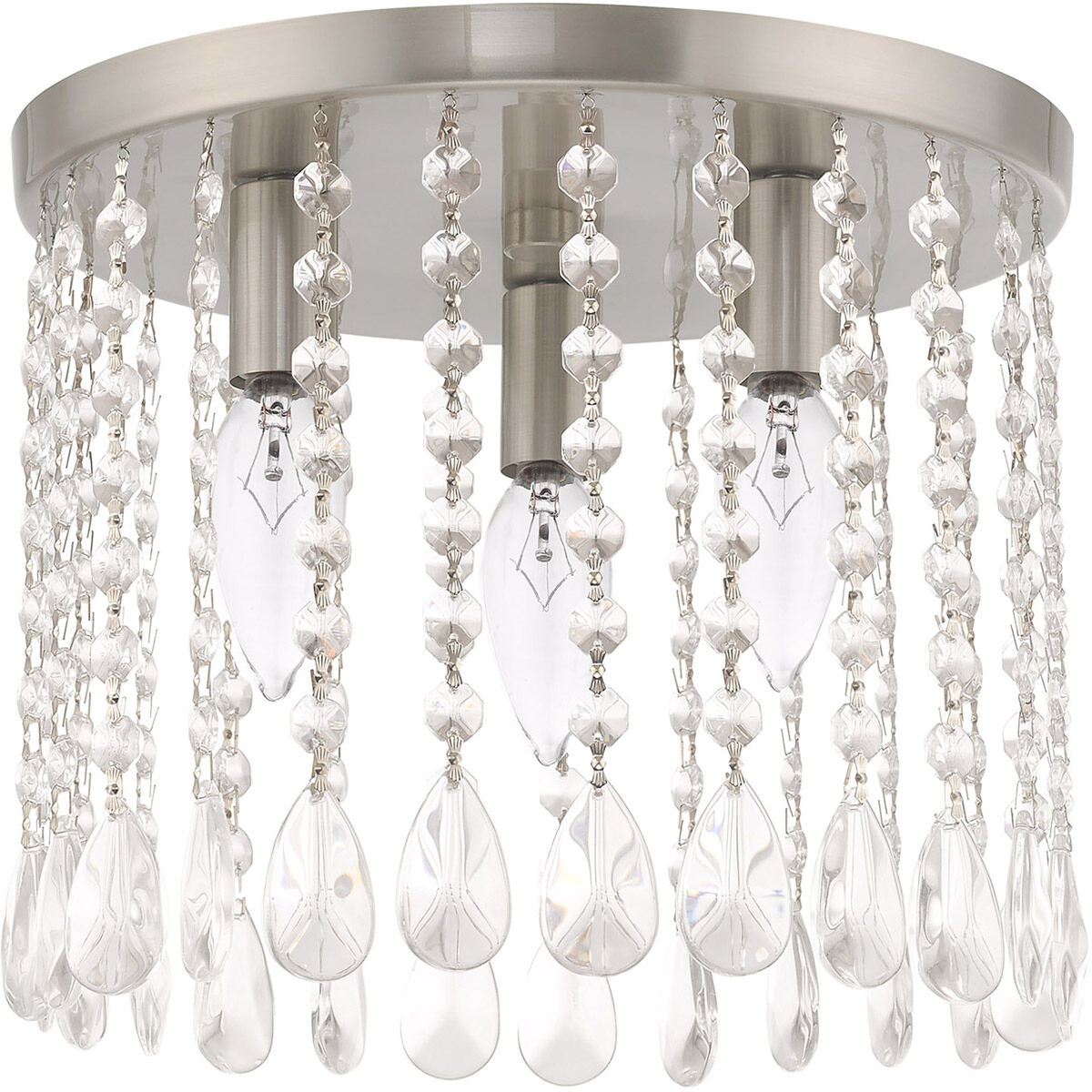 Elizabeth 3 Light 11 inch Brushed Nickel Flush Mount Ceiling Light