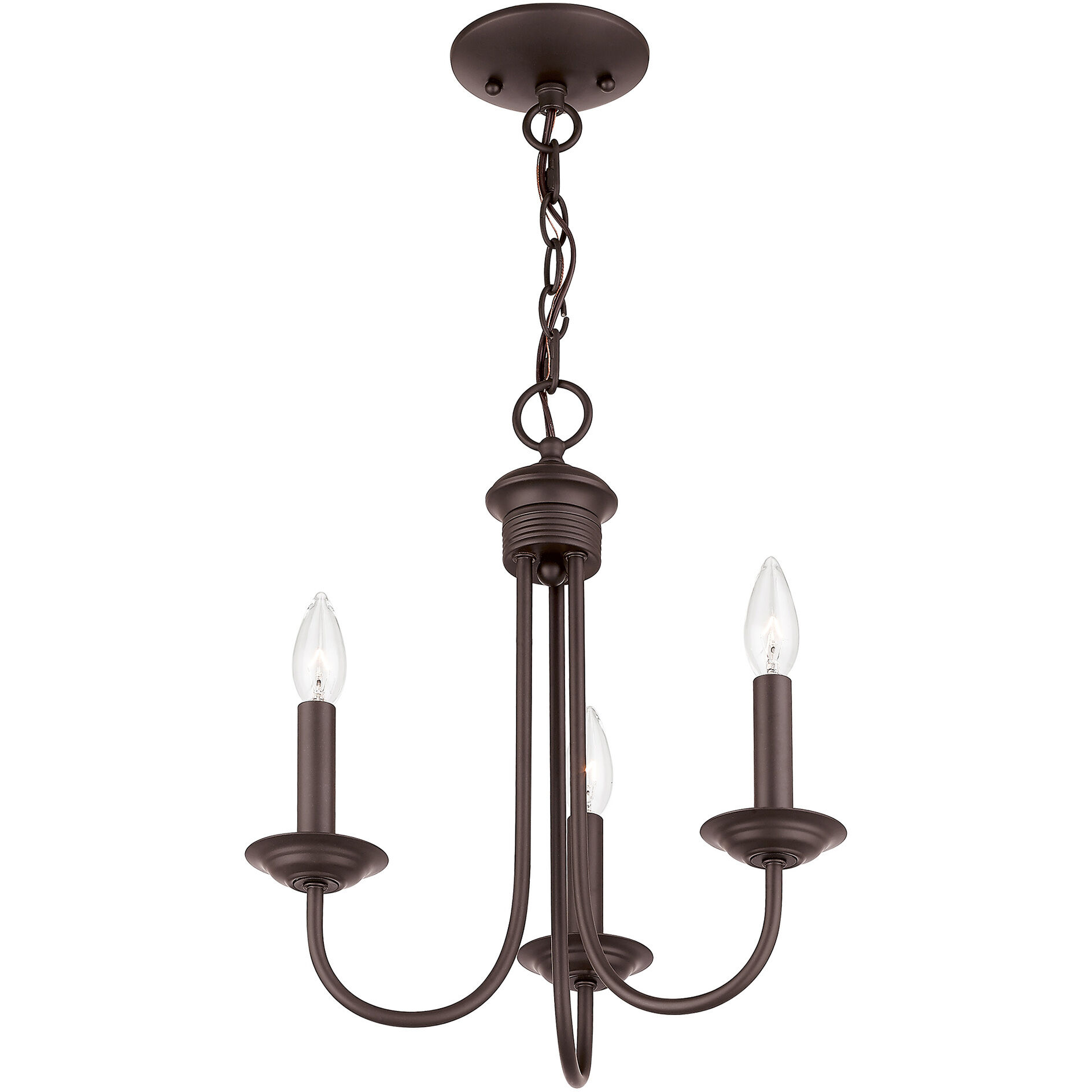 Estate 3 Light 14 inch Bronze Mini Chandelier Ceiling Light