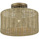 Weavington 1 Light 12 inch Antique Gold Leaf Semi Flush Mount Ceiling Light, Medium