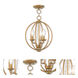 Arabella 3 Light 12 inch Antique Gold Leaf Convertible Chandelier/Semi-Flush Ceiling Light