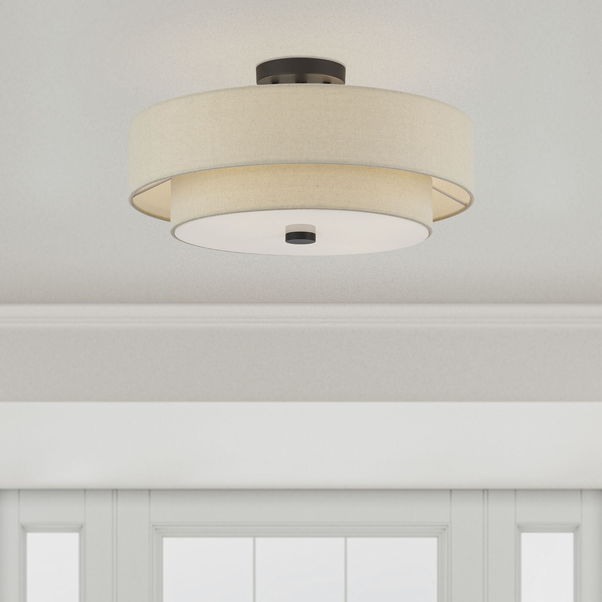 Bellingham 4 Light 18 inch Bronze Semi Flush Mount Ceiling Light, Large