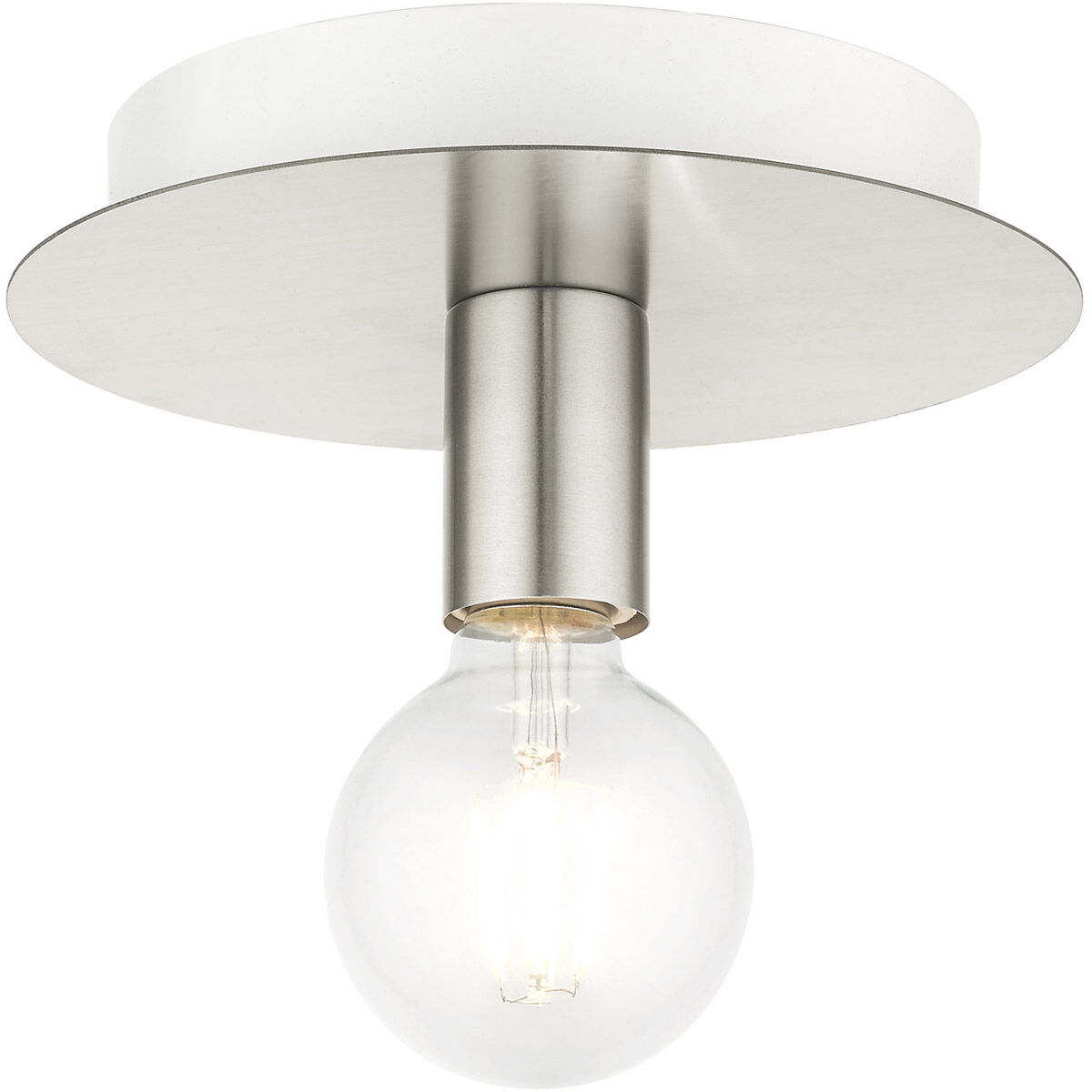 Hillview 1 Light 8 inch Brushed Nickel Flush Mount Ceiling Light
