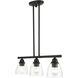 Montgomery 3 Light 30 inch Black Linear Chandelier Ceiling Light