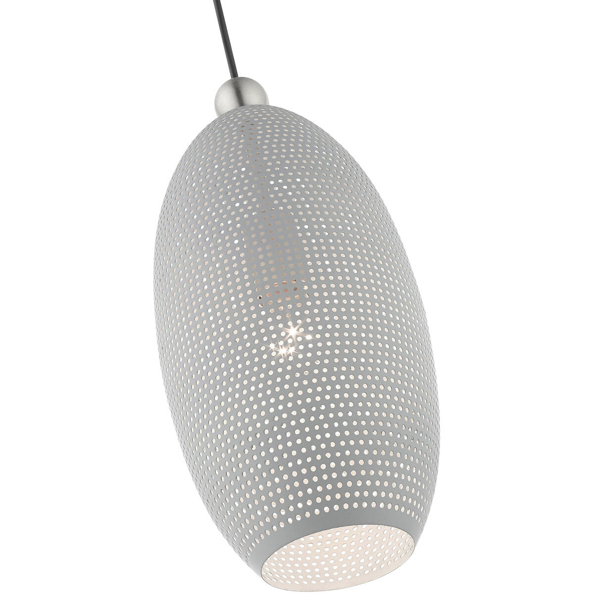 Dublin 1 Light 7 inch Nordic Gray with Brushed Nickel Accents Pendant Ceiling Light