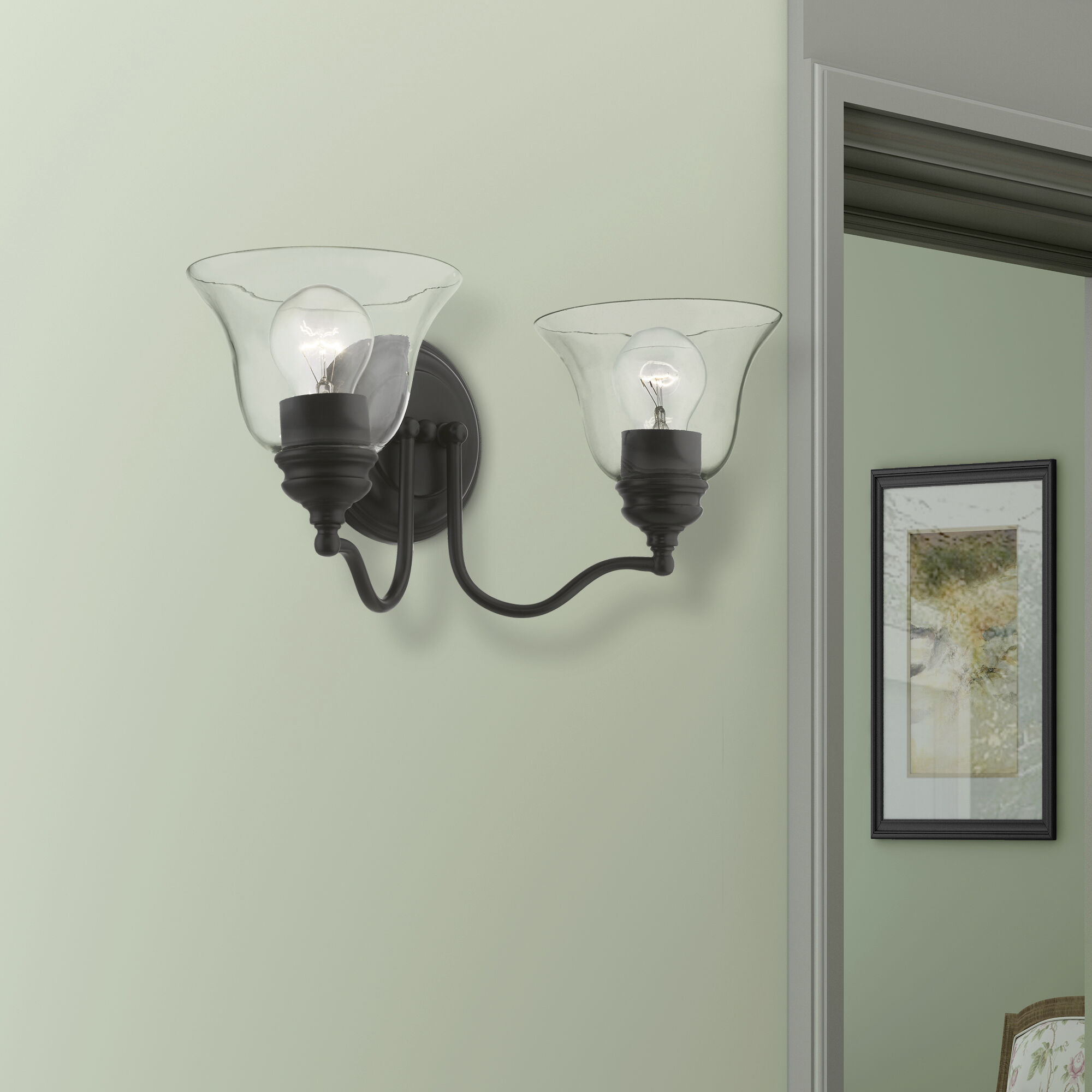 Moreland 2 Light 15 inch Black Vanity Sconce Wall Light
