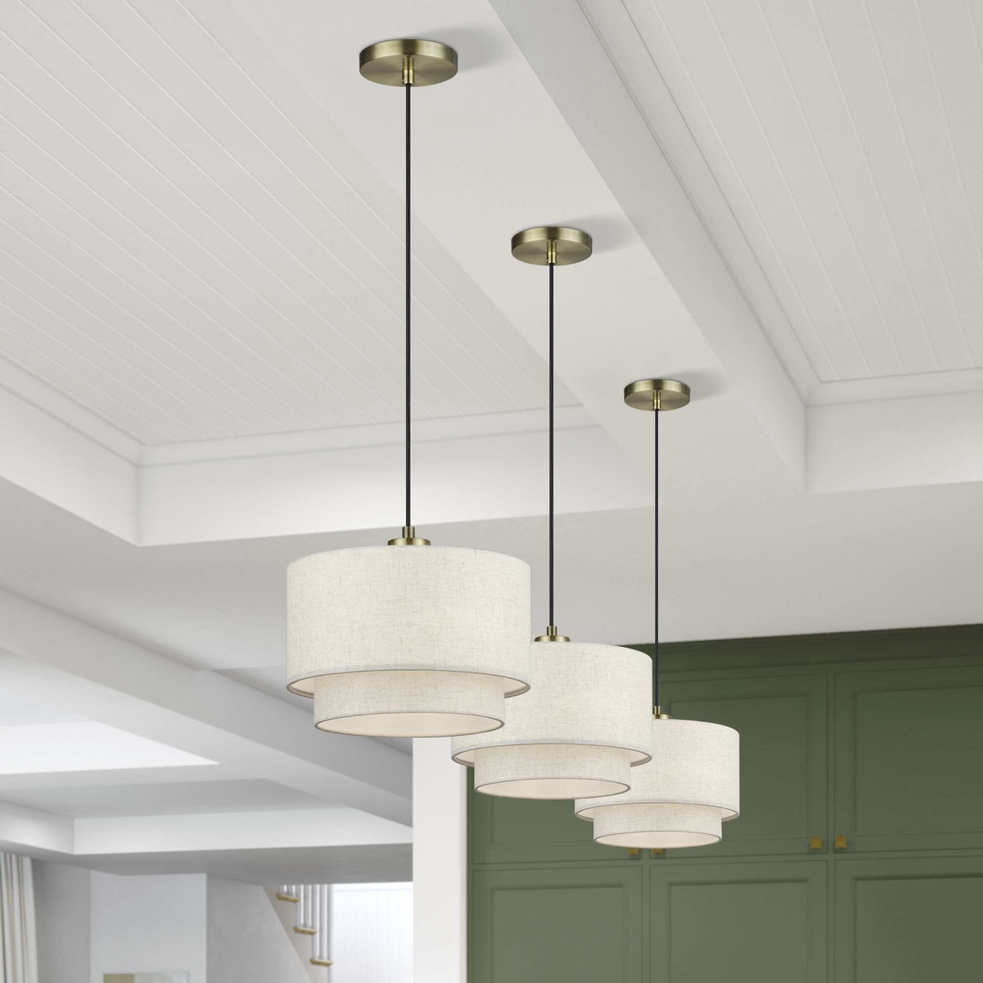 Manorwood 1 Light 12 inch Antique Brass Pendant Ceiling Light