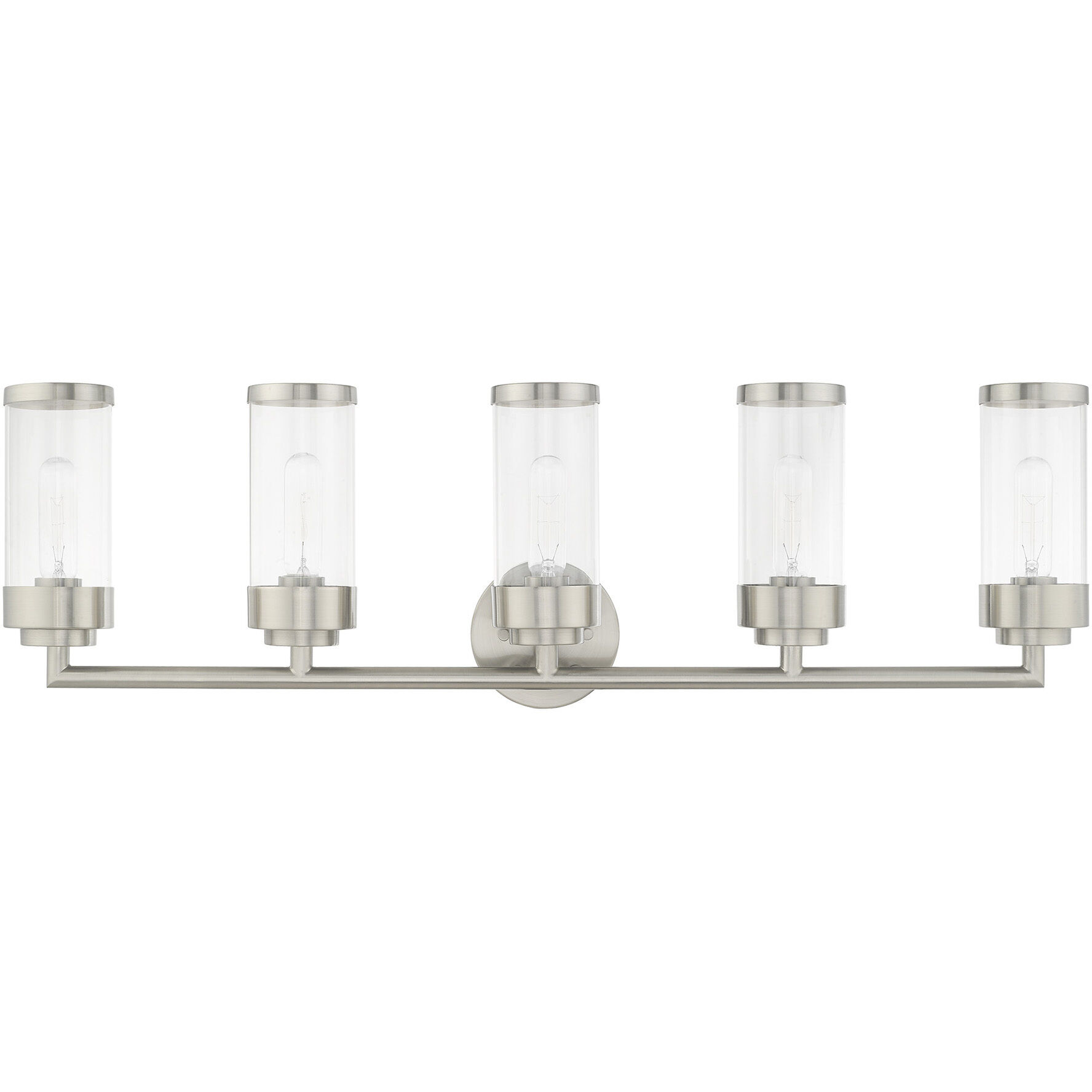 Hillcrest 5 Light 36 inch Brushed Nickel Bath Vanity Wall Light