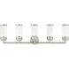 Hillcrest 5 Light 36 inch Brushed Nickel Bath Vanity Wall Light