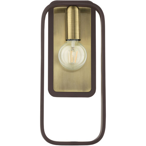 Bergamo 1 Light 7 inch Bronze with Antique Brass Accents ADA ADA Single Sconce Wall Light
