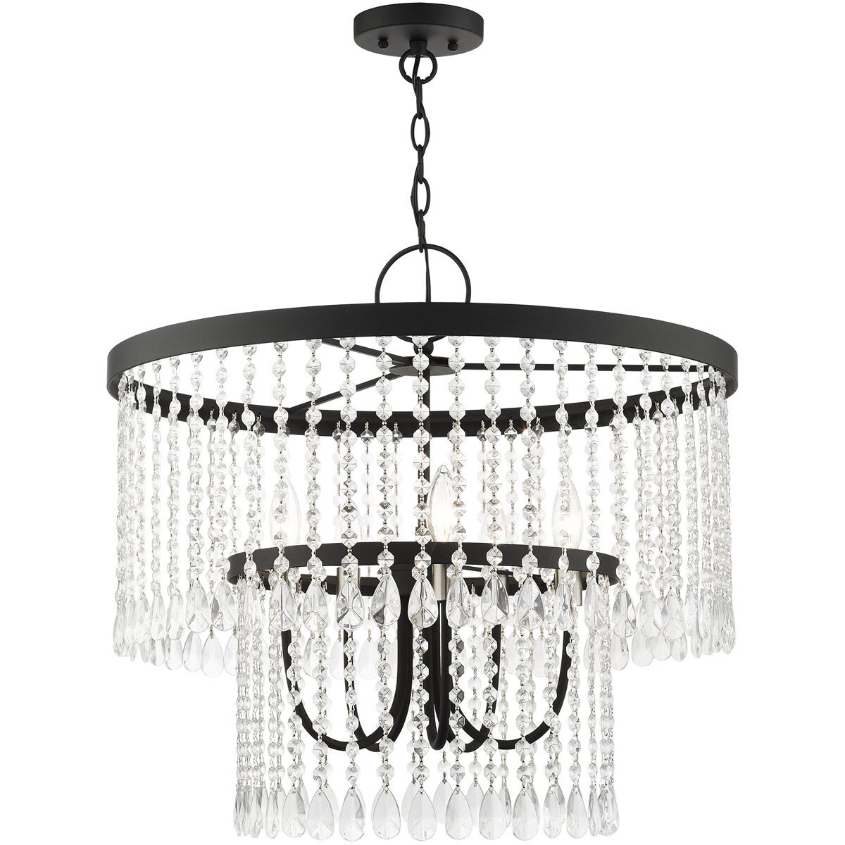 Elizabeth 5 Light 24 inch Black Pendant Chandelier Ceiling Light