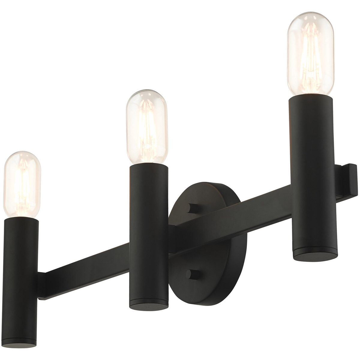 Copenhagen 3 Light 24 inch Black ADA Vanity Sconce Wall Light