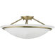 Newburgh 3 Light 20 inch Antique Brass Semi-Flush Ceiling Light