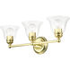 Moreland 3 Light 24 inch Polished Brass Vanity Sconce Wall Light
