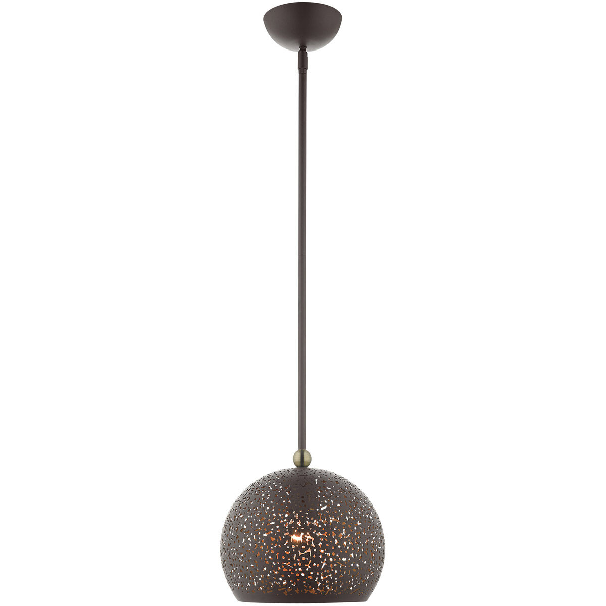 Charlton 1 Light 10 inch Bronze with Antique Brass Accents Pendant Ceiling Light