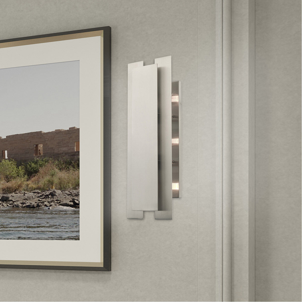 Varick 3 Light 8 inch Brushed Nickel Bath Vanity Wall Light