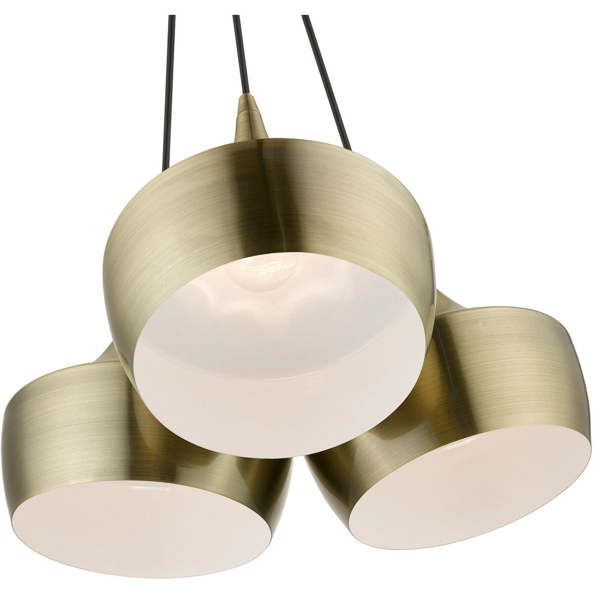 Waldorf 3 Light 21 inch Antique Brass Cluster Pendant Ceiling Light