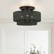 Weavington 3 Light 15 inch Black Semi Flush Mount Ceiling Light, Large