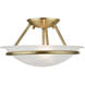Newburgh 2 Light 12 inch Antique Brass Semi-Flush Ceiling Light