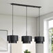 Zolana 3 Light 48 inch Black Linear Chandelier Ceiling Light, Extra Large