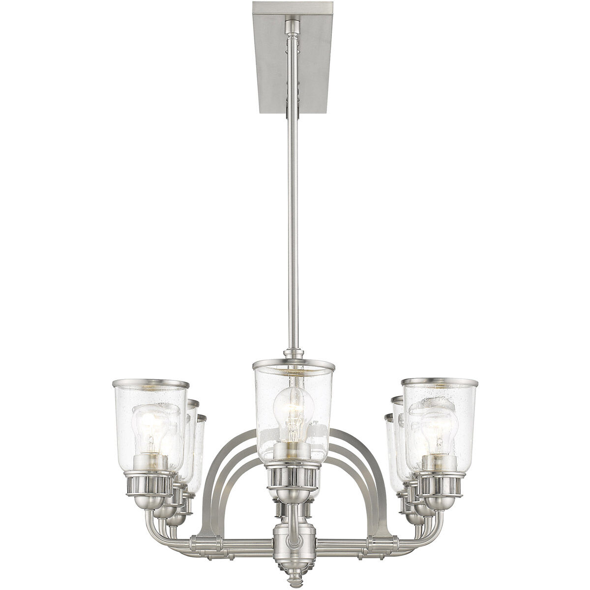 Lawrenceville 8 Light 40 inch Brushed Nickel Linear Chandelier Ceiling Light