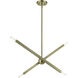 Monaco 4 Light 28 inch Antique Brass Linear Chandelier Ceiling Light