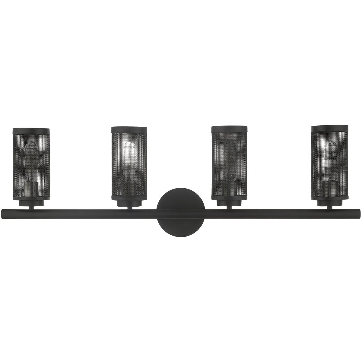 Industro 4 Light 36 inch Black with Brushed Nickel Accents Vanity Sconce Wall Light