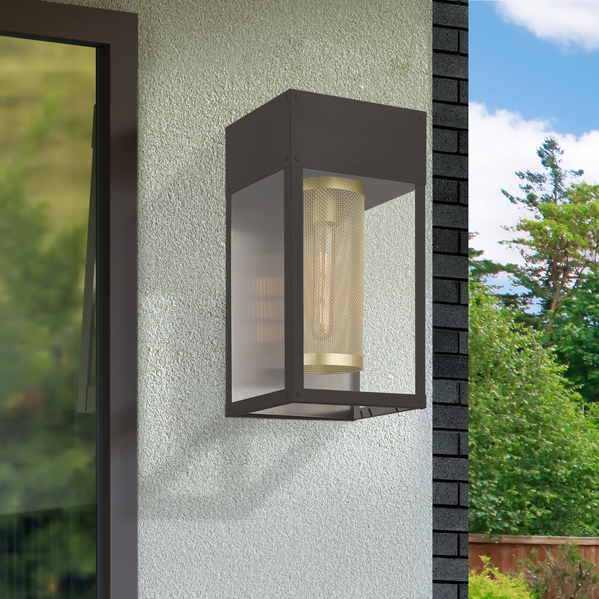 Franklin 1 Light 16 inch Bronze with Soft Gold Candle Outdoor Wall Lantern