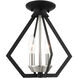 Prism 2 Light 11 inch Black with Brushed Nickel Cluster Convertible Semi Flush/Pendant Ceiling Light