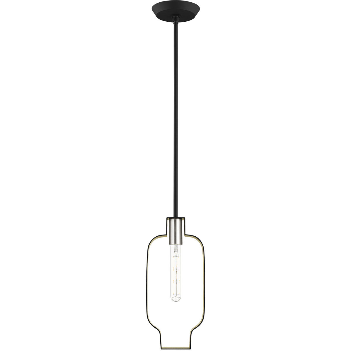 Meadowbrook 1 Light 7 inch Black with Brushed Nickel Accents Pendant Ceiling Light