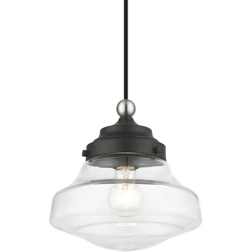 Avondale 1 Light 9 inch Black with Brushed Nickel Accent Mini Pendant Ceiling Light