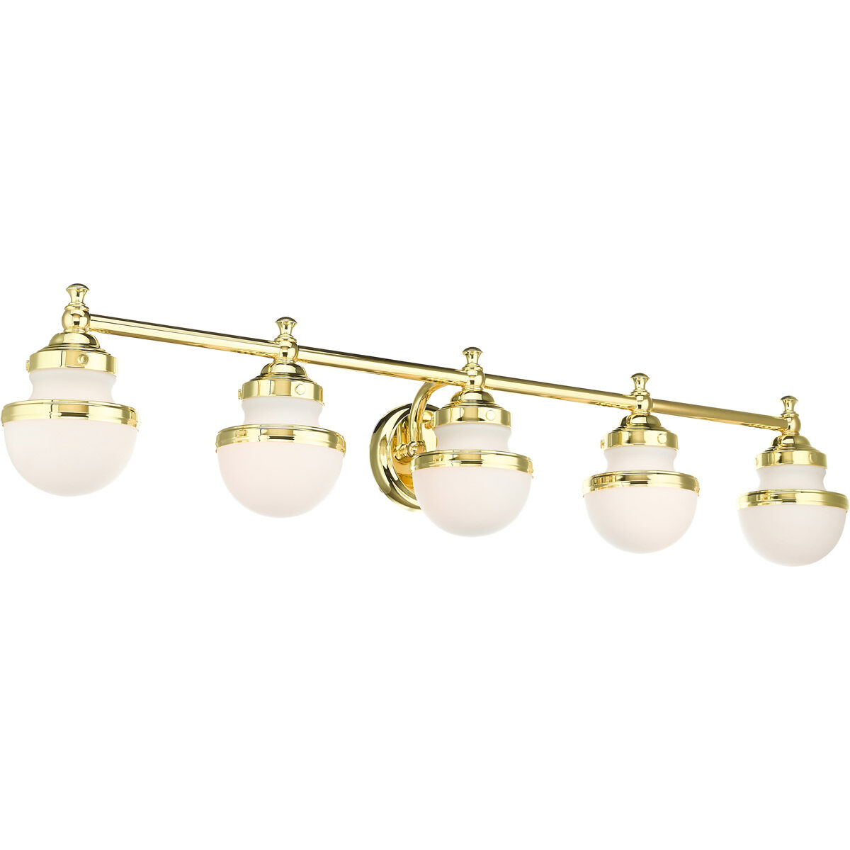 Oldwick 5 Light 43 inch Polished Brass Vanity Sconce Wall Light