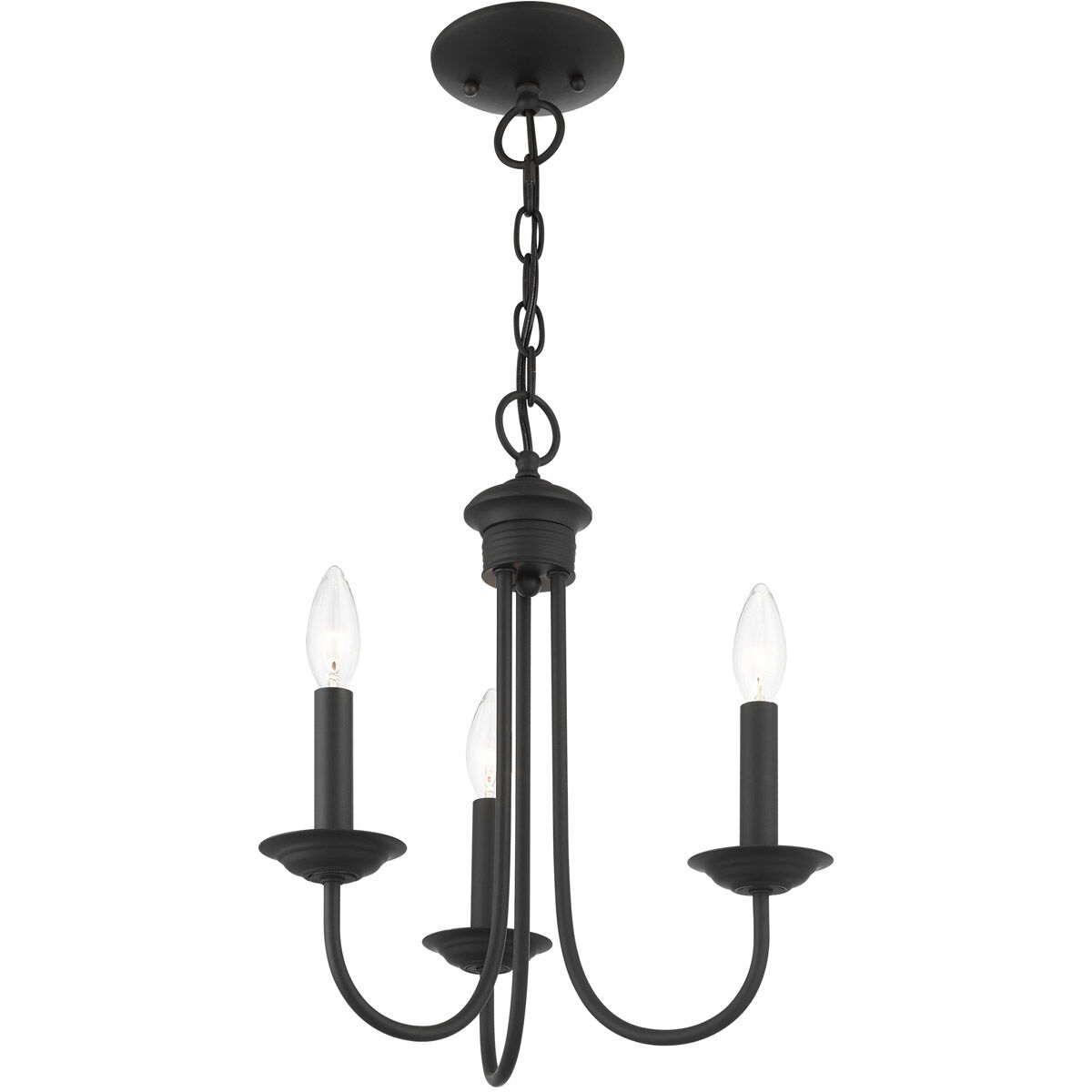 Estate 3 Light 14 inch Black Chandelier Ceiling Light