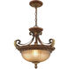 Villa Verona 3 Light 17 inch Verona Bronze with Aged Gold Leaf Accents Convertible Inverted Pendant/Ceiling Mount Ceiling Light