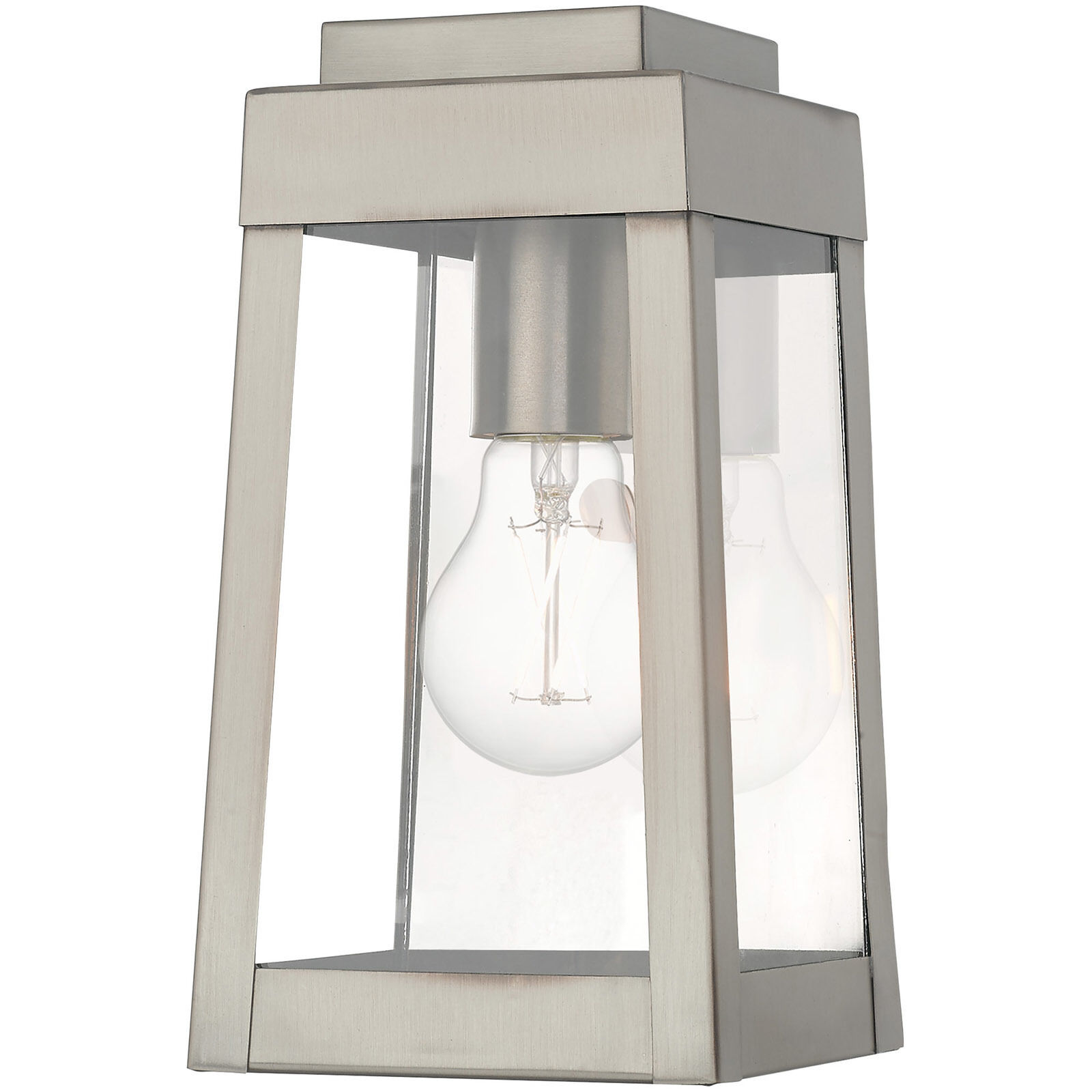 Oslo 1 Light 10 inch Brushed Nickel Outdoor Wall Lantern