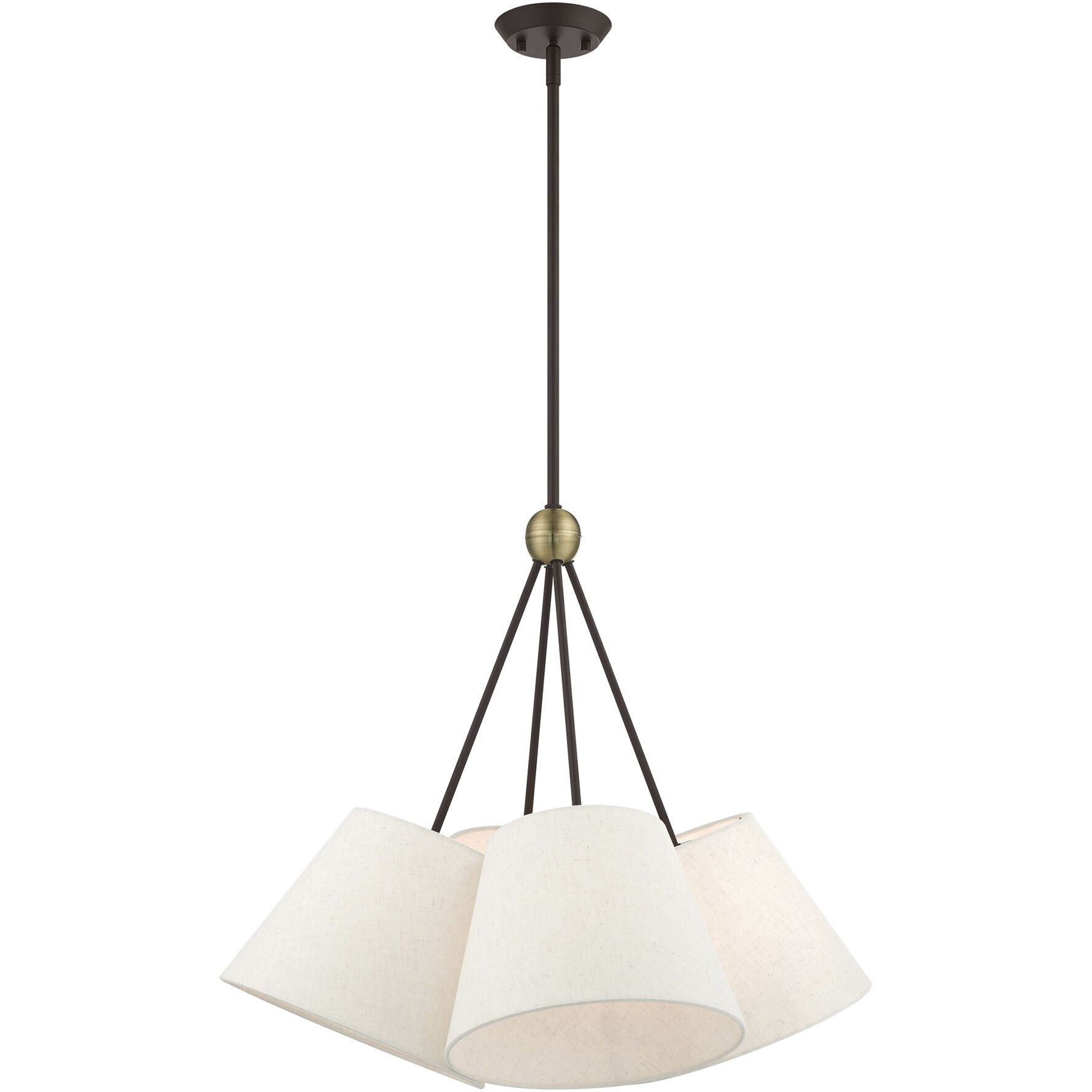 Prato 4 Light 25 inch Bronze with Antique Brass Accents Chandelier Ceiling Light