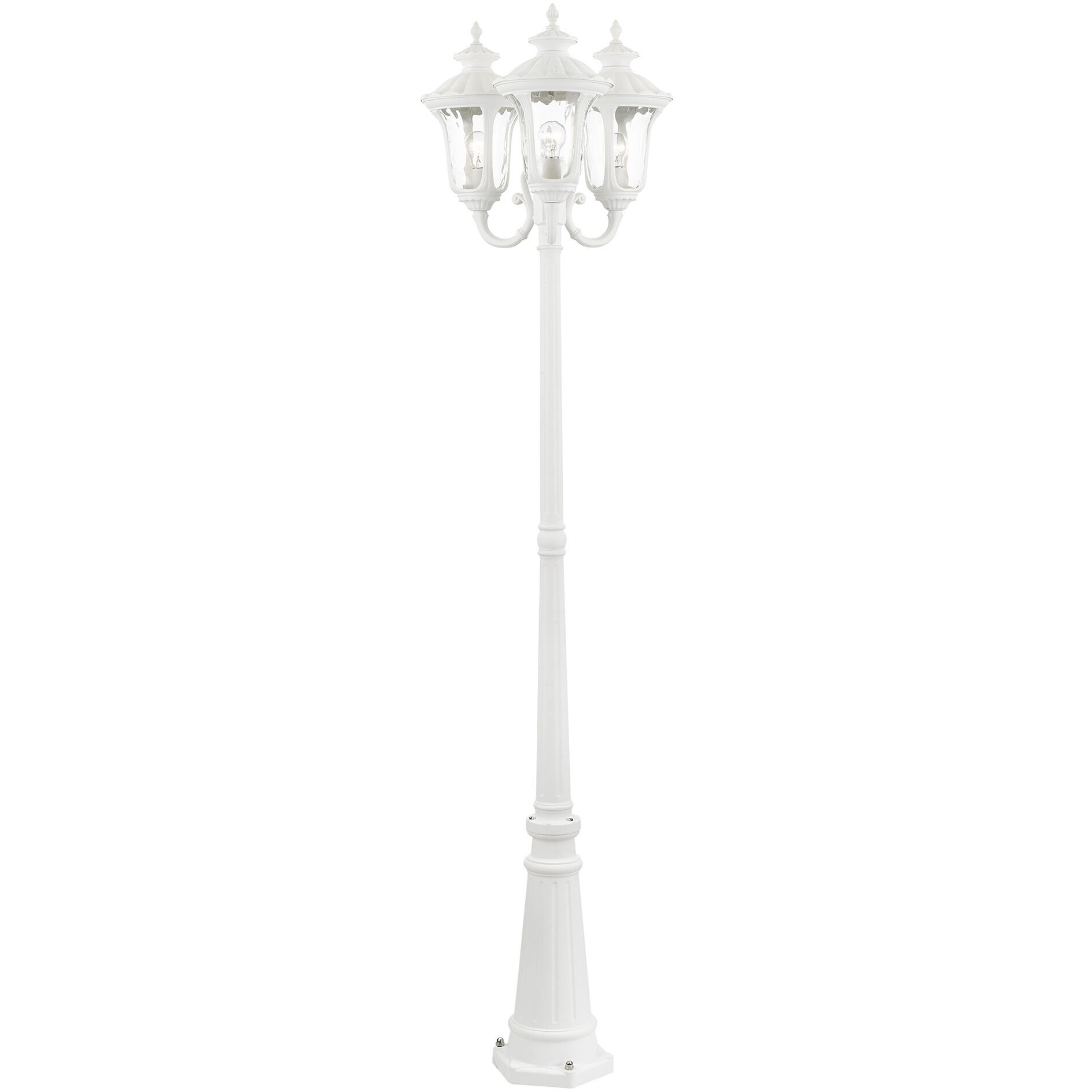 Oxford 3 Light 87 inch Textured White Outdoor Post Light