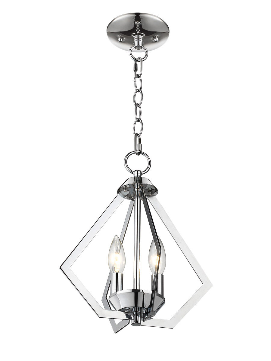 Prism 2 Light 11 inch Polished Chrome Convertible Mini Chandelier/Ceiling Mount Ceiling Light