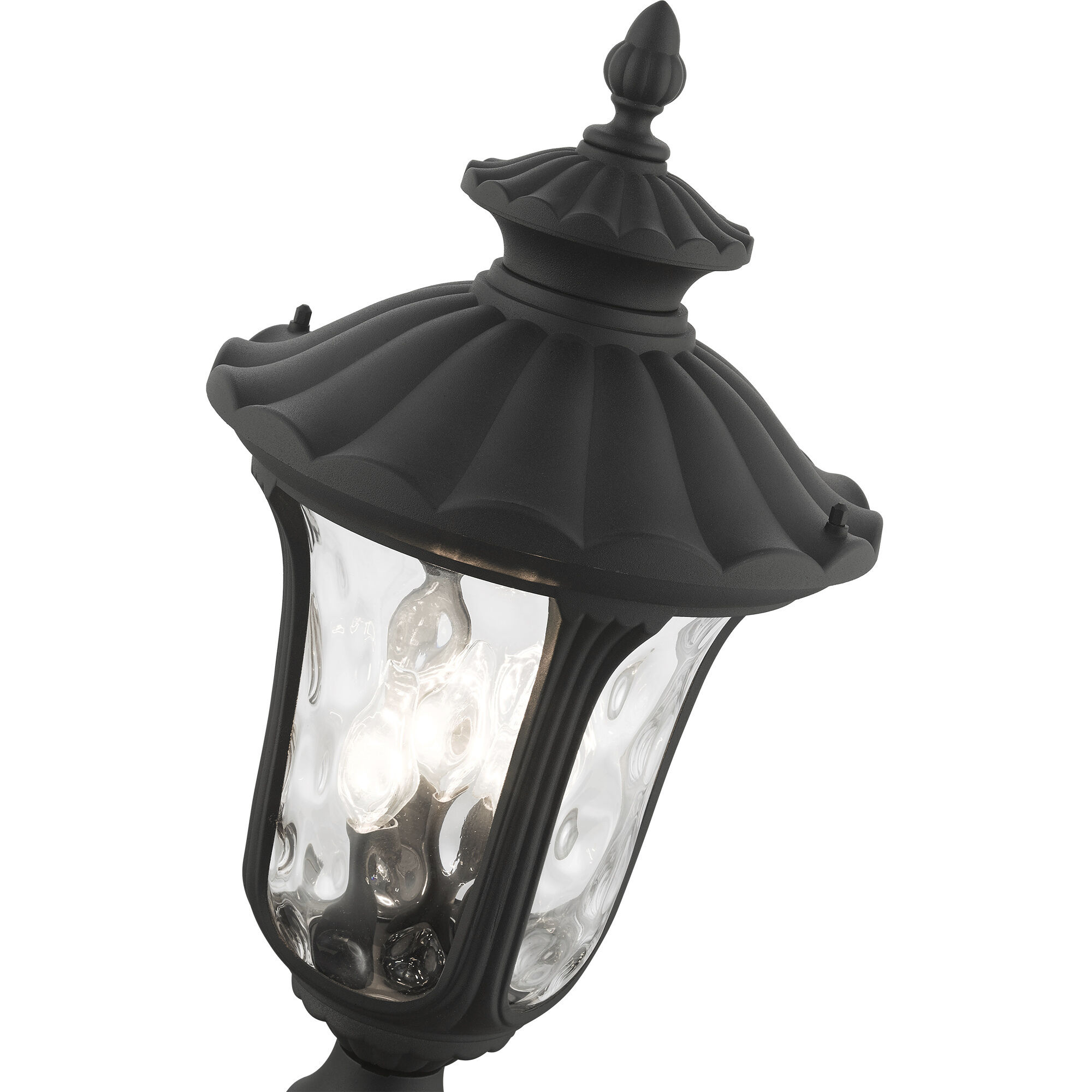 Oxford 3 Light 22 inch Textured Black Outdoor Post Top Lantern