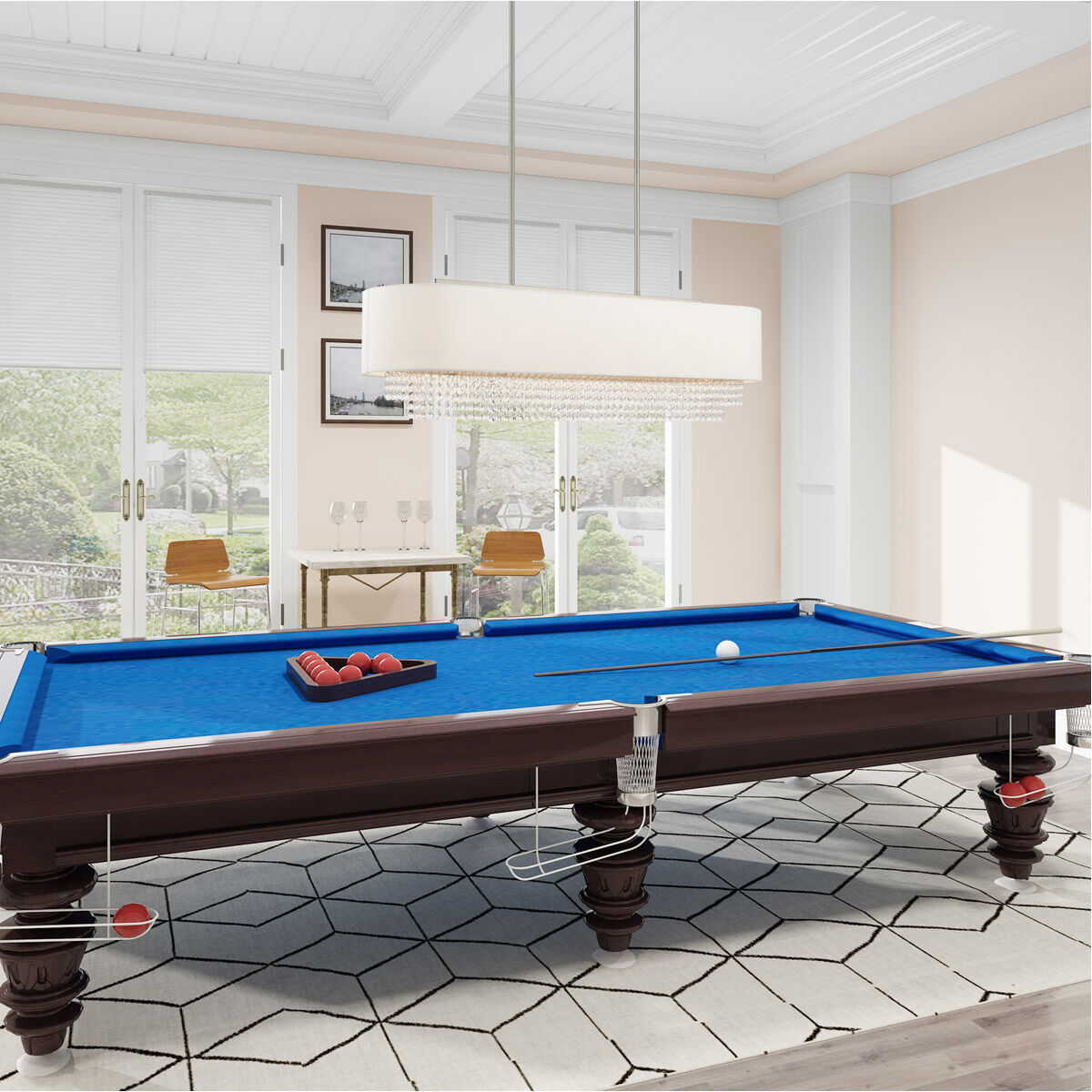 Carlisle 5 Light 41 inch Brushed Nickel Linear Chandelier Ceiling Light