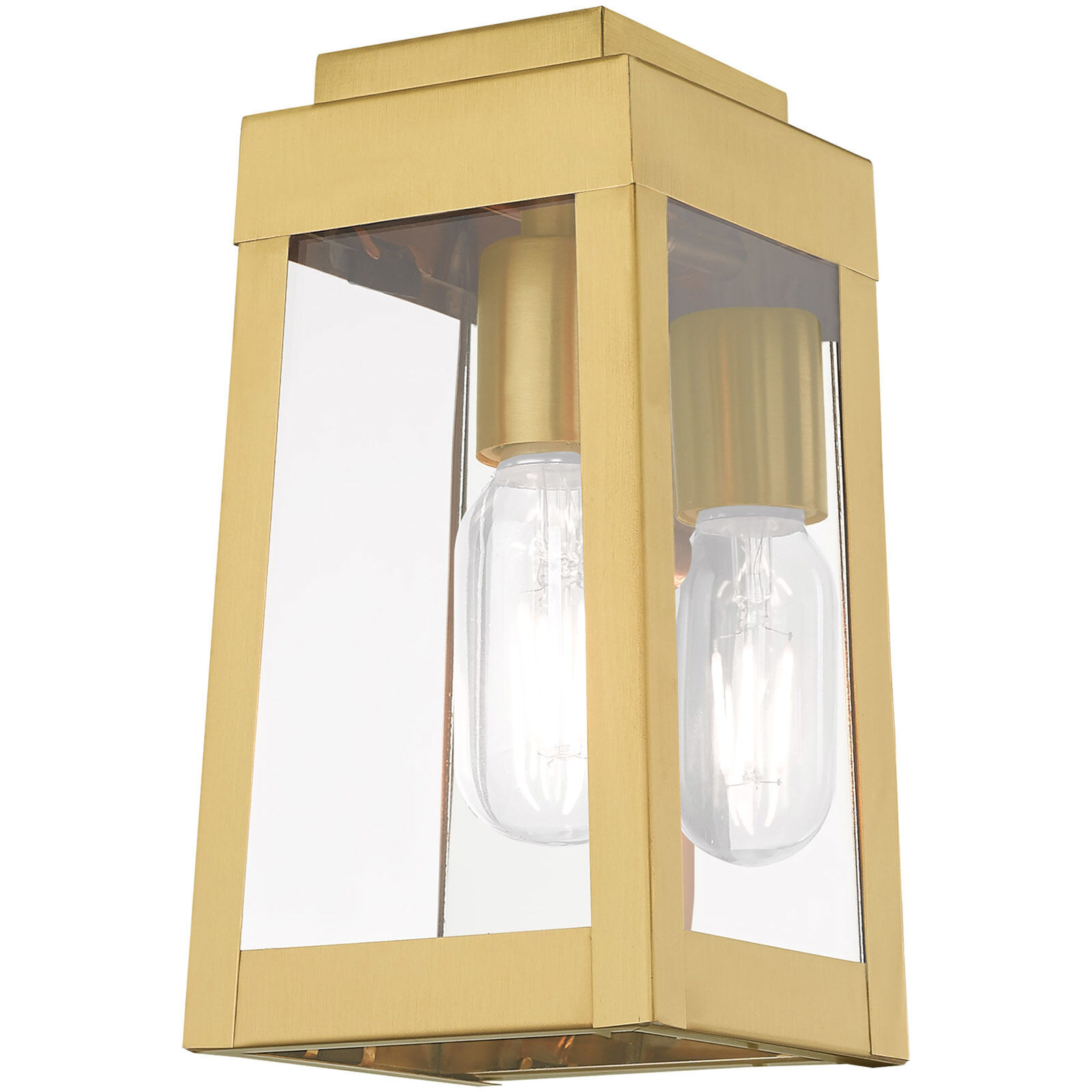 Oslo 1 Light 10 inch Satin Brass Outdoor Wall Lantern
